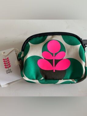 Orla Kiely Retro Flower Emerald  Double Zipper Wallet NWT